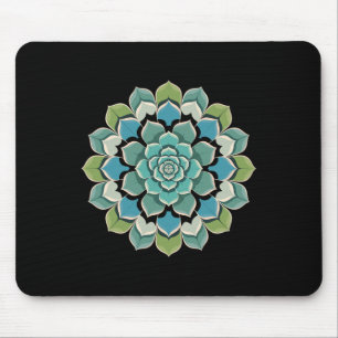 Tapis De Souris Mandala Lotus Bouddha Zen Art Botanique Succulente