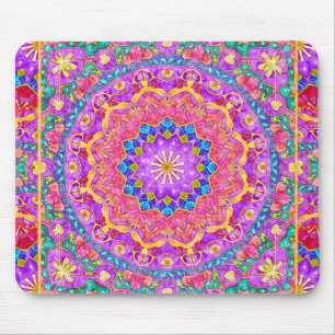 Tapis De Souris Mandala lumineux Mousepad d'aquarelle de l'Inde