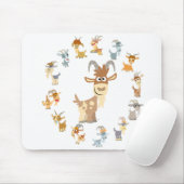 Tapis De Souris Mandala mignon Mousepad de chèvre de bande (Avec souris)