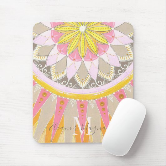 Tapis De Souris Mandala Morning Sun Branché Mousepad (Avec souris)