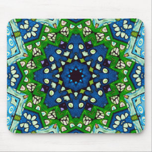 Tapis De Souris Mandala Mosaic Rosette Boho Retro Hippie