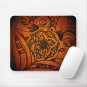 Tapis De Souris Mandala Mousepad classique, orange et noir (Avec souris)
