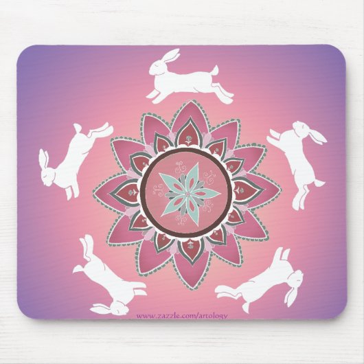 Tapis De Souris Mandala Mousepad de lapin de danse (Devant)