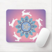 Tapis De Souris Mandala Mousepad (Teal) de lapin de danse (Avec souris)