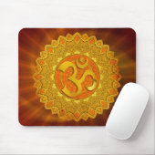 Tapis De Souris MANDALA OM - orange | brillance rouge (Avec souris)