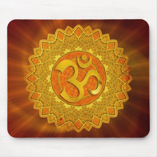 Tapis De Souris MANDALA OM - orange | brillance rouge (Devant)