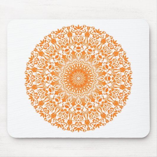 Tapis De Souris Mandala Orange (Devant)
