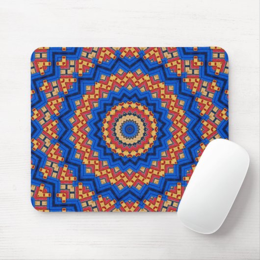 Tapis De Souris Mandala orange bleu (Avec souris)