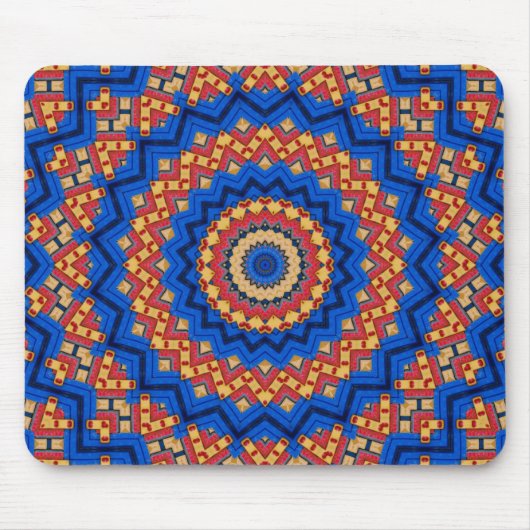 Tapis De Souris Mandala orange bleu (Devant)