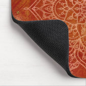 Tapis De Souris Mandala orange et Glamour doré Moderne et Chic (Coin)