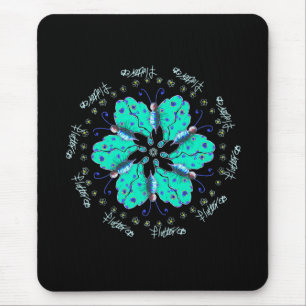 Tapis De Souris Mandala papillon bleu Fbatteraqua