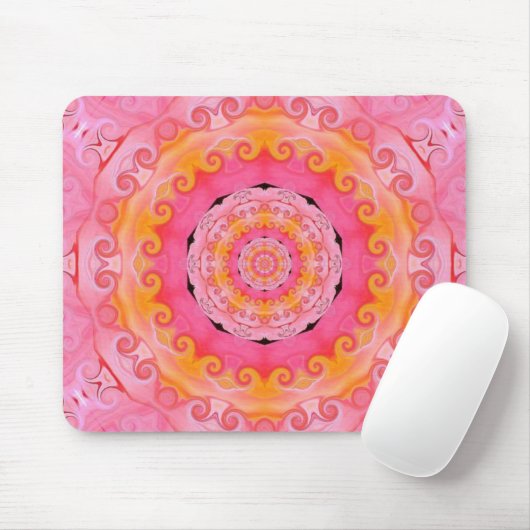 Tapis De Souris Mandala rose (Avec souris)