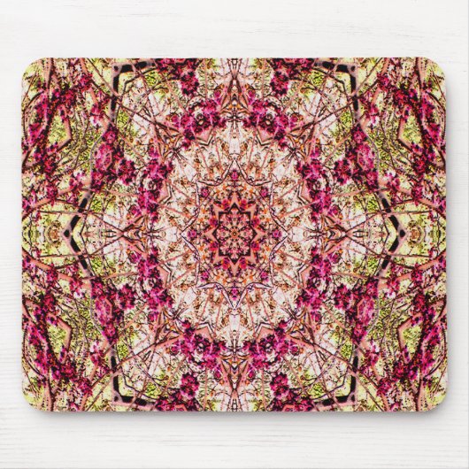 Tapis De Souris Mandala rouge de bourgeon… (Devant)