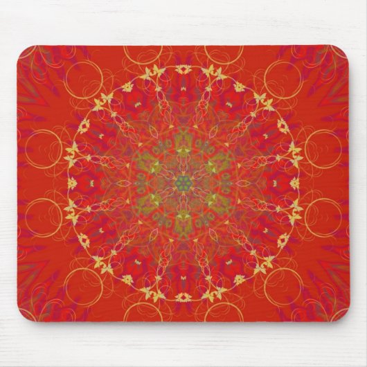 Tapis De Souris Mandala rouge Mousepad de Sun de lune (Devant)
