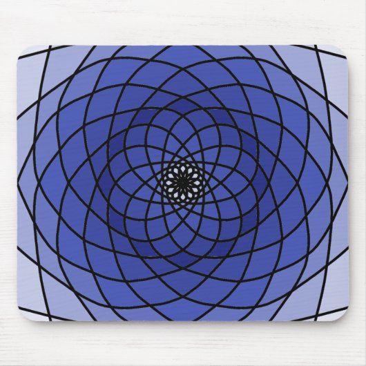Tapis De Souris Mandala Spirale Bleue (Devant)