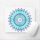 Tapis De Souris Mandala turquoise ethnique. monogramme (Avec souris)