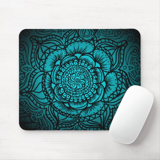 Tapis De Souris Mandala turquoise Mousepad (Avec souris)