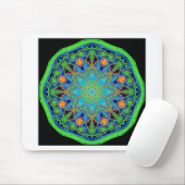Tapis De Souris Mandala Vert Bleu (Avec souris)