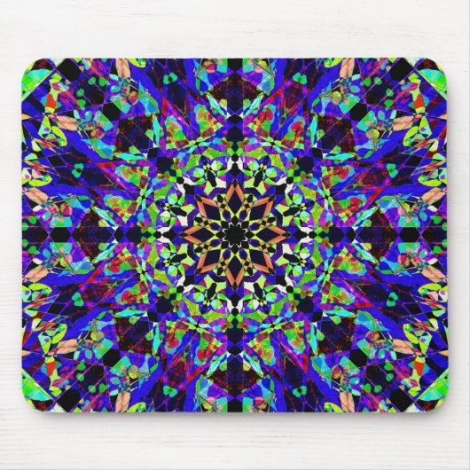 Tapis De Souris Mandala vibrant de mosaïque (Devant)