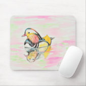 Tapis De Souris Mandarin Duck Ink et peinture aquarelle (Avec souris)