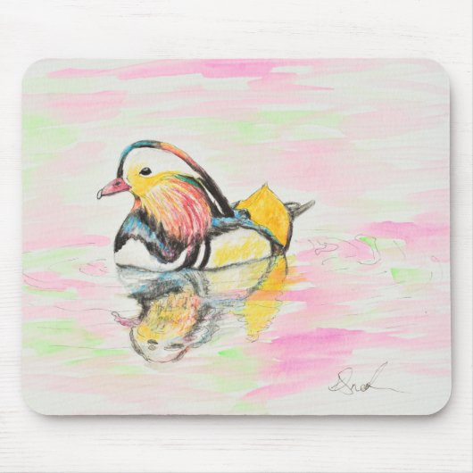Tapis De Souris Mandarin Duck Ink et peinture aquarelle (Devant)