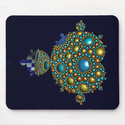 Tapis De Souris Mandelbrot Fractal Apollonian Sphere Blue Gold (Devant)