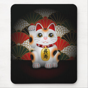Tapis De Souris Maneki en céramique blanc Neko