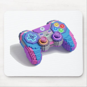 Tapis de Souris Manette de Jeu en Voxel Néon