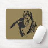 Tapis De Souris Manga, Neko Catgirl Furry Kawaii Loli (Avec souris)