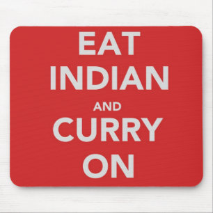 Tapis De Souris Mange indien et curry sur