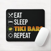 Tapis De Souris Manger. Dormir. Bars Tiki. Répéter (Avec souris)