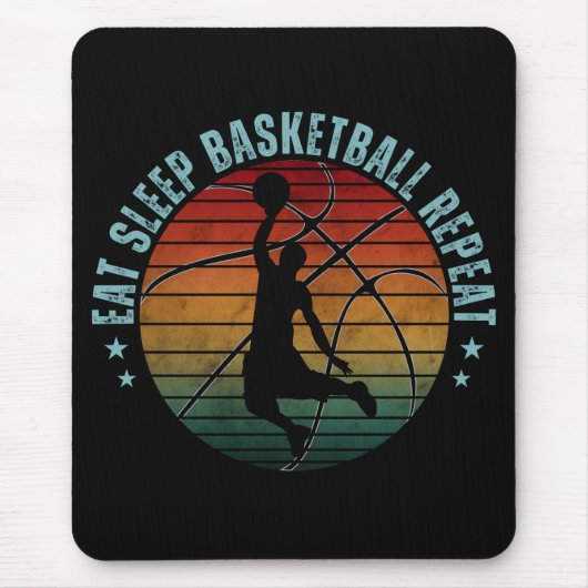 TAPIS DE SOURIS MANGER DORMIR BASKETBALL RÉPÉTER (Devant)