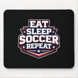 Tapis De Souris Manger Dormir Football Répéter Drôle Joueur de Foo