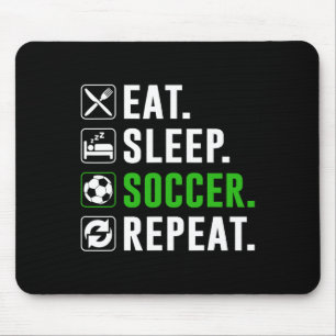 Tapis De Souris Manger Dormir Football Répéter Footballeur Drôle
