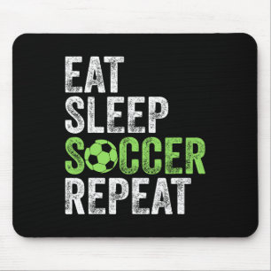 Tapis De Souris Manger Dormir Football Répéter T-shirt Sport Cool