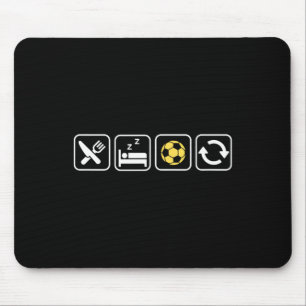 Tapis De Souris Manger Dormir Football Répéter Vêtements Amusants