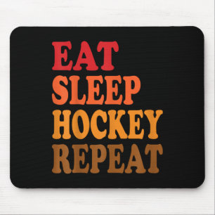 Tapis De Souris Manger Dormir Hockey Répéter Patinoire Hockey sur