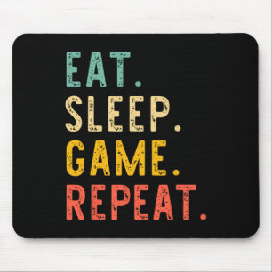 Tapis De Souris Manger Dormir Jeu Répéter Joueur de Vidéo Jeux Vin