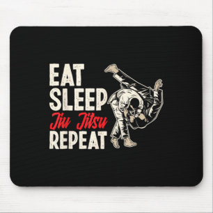 Tapis De Souris Manger Dormir Jiu Jitsu Répéter Arts Martiaux