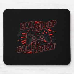 Tapis De Souris Manger Dormir Jouer Répéter Art Graphique Drôle
