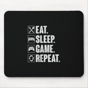 Tapis De Souris Manger Dormir Jouer Répéter Cadeau Drôle de Joueur