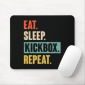 Tapis De Souris Manger Dormir Kickbox Répéter Rétro Kickboxing Box (Avec souris)
