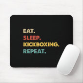 Tapis De Souris Manger Dormir Kickboxing Répéter Amusing Kickboxin (Avec souris)