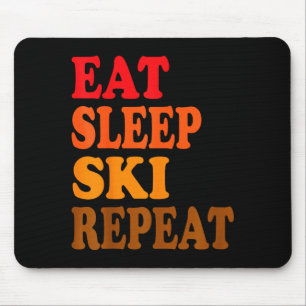 Tapis De Souris Manger dormir ski répéter montagne hiver chalet de