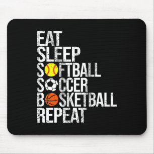 Tapis De Souris Manger Dormir Softll Football Croquis Répéter Spor