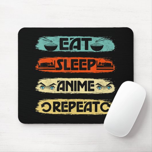 Tapis De Souris Manger Sleep Anime Répéter Ramen Kawaii Japonais M (Avec souris)