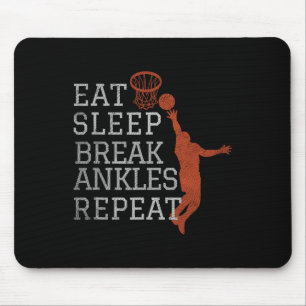 Tapis De Souris Manger Sleep Break Ankles Répéter Basketball Fun