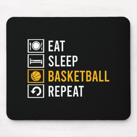 TAPIS DE SOURIS MANGER SOMMEIL BASKETBALL RÉPÉTER (Devant)