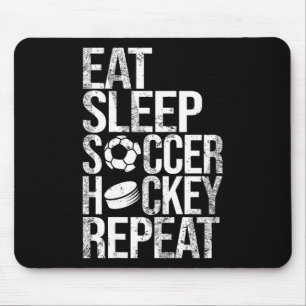 Tapis De Souris Manger Sommeil Football Hockey Répéter Jeu de Spor