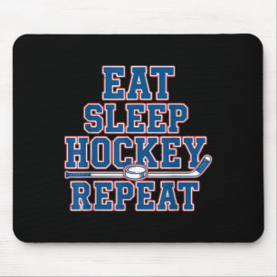 Tapis De Souris Manger Sommeil Hockey Répéter Hockey Sur Glace Pou